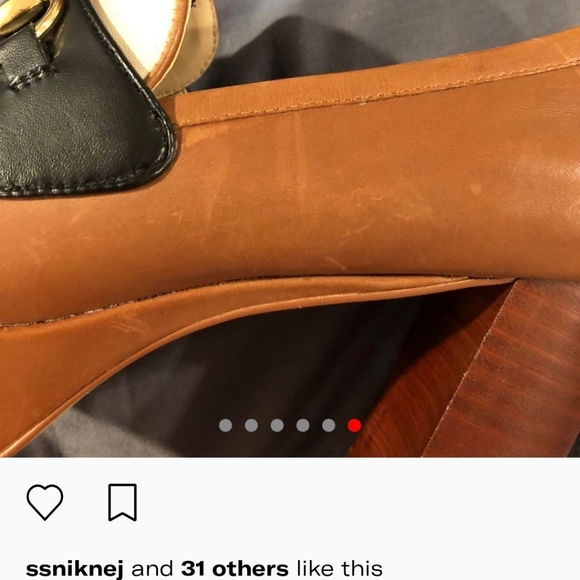 Pair of Steve Madden Tan, White and Black Color Block Platform Loafers Size 8.5 - Picture 6 of 7